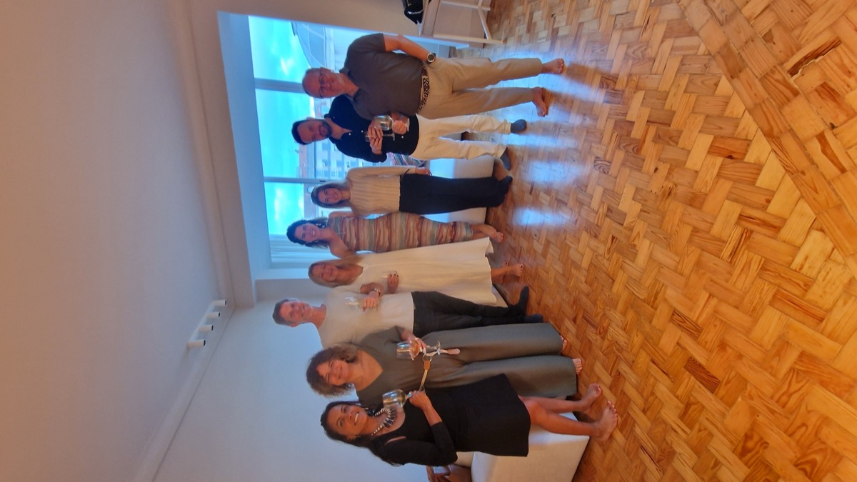Guests toasting before the Ethics & AI dinner hosted by Chelsea Rustrum