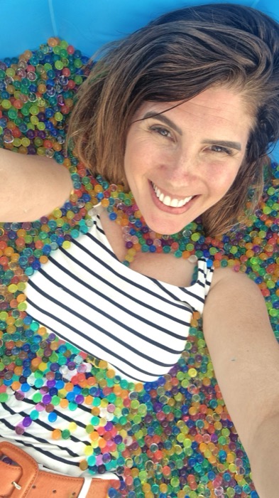 Chelsea Rustrum in a ball pit